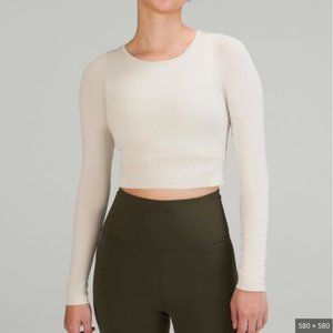 Lululemon Ebb to Street Long Sleeve in Natural Ivory